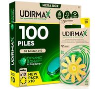 100 Piles Auditives Jaune Taille 10 Udirmax PR70 Zinc-Air Eco Pack 1,45V | Qualité Audio Constante Dynamic Sonar - 10 Blisters Écologiques de 10 Piles