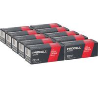 100 piles lithium CR123A "Procell Intense", 3V, 1600 mAh – Usage industriel – Emballage de grande quantité