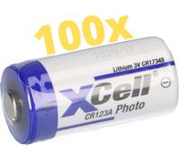 100 piles lithium XCell CR123A, 3V, 1550 mAh – CR17345 / DL123A – Lot de grande quantité