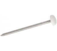 100 Pointes Annelées Tête Bombée Plastifiée Blanche 2.1 x 40 mm - Inox A4 - D-Work