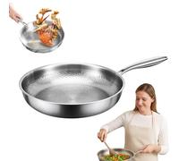 100% Pur Titane Anti-Stick Poêle 10.23in, Conception martelée innovante, Lave-vaisselle sans danger, Non enduit, Toute la cuisinière et four compatible, ustensiles de cuisine essentiels avec couvercle