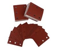 100 Rectangulaire Papier Abrasif 6 Trous Papier de Verre, 10 Types Grain | 115x101mm, P40/60/80/100/120/150/180/240 320/400, Fin Papier à Poncer Multitool pour Ponceuse, pour Bois Carrosserie Métal