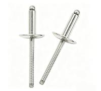 100 rivets aveugles à grande bride en acier inoxydable, rivets pop à grande tête à extrémité ouverte de 4,8 mm pour le travail du bois, les meubles, la tôle, le métal, l'automobile(4.8x8x16mm)