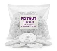 100 rondelles d'isolations avec capuchon KC D. 60 mm pour vis VBF ou cheville NFA - Fixtout