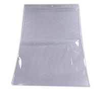 100 sachets à fermeture zip format 350 x 450 mm 35x45 cm pochette zip qualité alimentaire aux normes plastique CEE 50 microns sachet congélation prélèvement solide recyclable avec trou de suspension