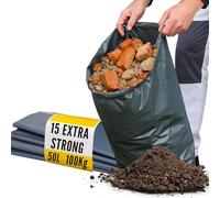 100 Sacs à Gravats Robustes 50L - Déchets de Jardin et Chantier