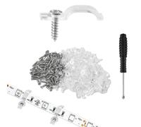 100 StückLed Strip Befestigung Clips, 10mm LED Streifen Halterung, LED Streifen Befestigungsclips, Lichterkette Befestigung für Lichterkettenhalterung, Lichterketten Halterung mit 100 Schrauben