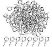 100 Vis à Œillet 20mm Argent pour Bijoux DIY | Piton à visser acier zingué pour pendentifs, porte-clés, argile, bois, liège, résine et loisirs créatifs