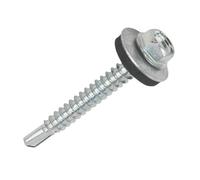 100 vis autoperceuses à tête hexagonale pour métal en acier avec rondelle EasyDrive 5,5 x 90mm