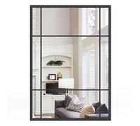 100 x 70 cm Miroir Mural Rectangulaire COSTWAY, Orientation Horizontale Verticale, Cadre en Métal, Décoration Suspendu Entrée Salon
