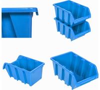 100 x Boîtes de rangement empilables en plastique botle bacs à bec a suspendre Bleu 120 x 195 x 90 mm