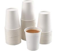 100 x Gobelets à café jetables en carton blanc ECO 240ml (8oz) pour les boissons chaudes et froides.