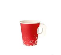 100 x Gobelets jetables à café en carton « Noël » 240ml pour les boissons chaudes et froides.