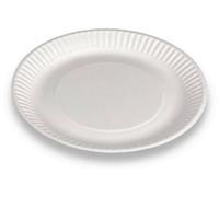 1000 Assiettes Rondes Jetables en Carton Blanches D. 23 cm pour Buffet, Traiteur, Anniversaire et Fêtes - D-Work