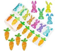 1000 Autocollants de Pâques Brillants en Rouleau, Pâques Autocollants de Thème, Stickers Pâque Lapin Carotte, Autocollant de Pâque pour Bricolage, Verre, Meubles, Scrapbooking, Emballages Cadeaux (B)