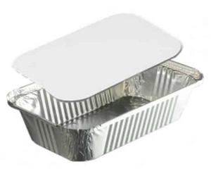 1000 Barquettes Moules Operculables en Aluminium 670 ml 204 x 114 x 50 mm avec Couvercle en Carton Blanc Alu - D-Work