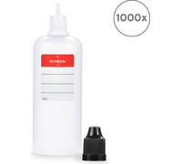 1000 flacons en plastique 100 ml LDPE, G14, compte-gouttes, bouchon noir