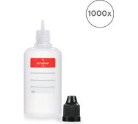1000 flacons en plastique 50 ml LDPE, G14, compte-gouttes, bouchon noir