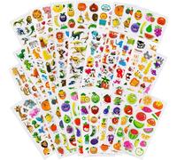 1000+ Gommettes Enfant 2 Ans 3 Ans 3D Autocollants Animaux Fruits Légumes Stickers Cadeaux Idéaux