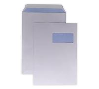 1000 Grandes enveloppe avec fenêtre pochette courrier A4 - C4 papier kraft blanc 90g format 229 x 324 mm une avec fenetre 50 x 100 mm fermeture bande adhésive autocollante siliconnée