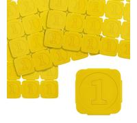 1000 jetons événementiels séparables avec chiffre 1 en relief CombiCraft en jaune en plastique, destiné comme jetons de festival, jetons de consigne ou comme jetons de buvette