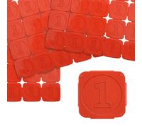 1000 jetons événementiels séparables avec chiffre 1 en relief CombiCraft en rouge en plastique, destiné comme jetons de festival, jetons de consigne ou comme jetons de buvette