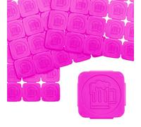 1000 jetons événementiels séparables avec chope de bière en Relief CombiCraft en Rose Fluo lumière Noire en Plastique, destiné comme jetons de Festival, jetons de Consigne ou comme jetons de buvette