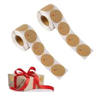 1000 Pièce Etiquette Ronde,Rouleau d'étiquettes Baking Sticker Kraft Papier Stickers Self-Adhesive Label pour cadeaux Autocollants Pour Pots de Confiture de 2.5 cm,pour Coffrets Cadeaux,Pots Rangement