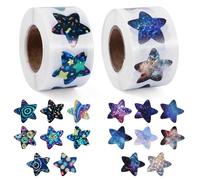 1000 Pièces Autocollants Étoiles pour Récompense, 2,5 x 2,5cm Multicolores Autocollants Étoiles Holographiques Brillants Autocollants Étoiles Pailletés Fournitures pour Enseignants (Style 1)