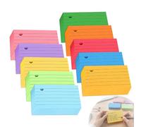 1000 Pièces Fiches Bristol A8 Lignées Flash Cards Fiches Bristol en Papier 150 g/m² 5,2 x 7,4 cm en 10 Couleurs Fiches Révision pour École Bureau Études Notes et Vocabulaire