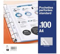 1000 Pochettes Plastiques A4 Perforées anti-reflet pour usage régulier