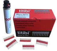 1000 X TITIBI clous de haute qualité + 1 bouteille de gaz P1000 (165mm) pour Cloueur pour béton : HITACHI - Bea - Makita - Autre (Ø 2,6 x 15mm)