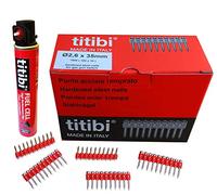 1000 X TITIBI clous de haute qualité + 1 bouteille de gaz pour Cloueur pour béton : TITIBI - HITACHI - Bea - Makita - SENCO - Autre (Cartouche de gaz P900 (165 mm, 37g, 70ml), Ø 2,6 x 15mm)