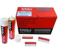 1000 X TITIBI clous de haute qualité + 2 X bouteille de gaz pour Cloueur Spit PULSA 700 E / 700 P (Ø 2,6 x 35mm)