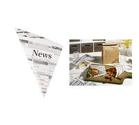 Papstar Sac en papier pointu Newsprint 325 x 230 x 230 mm Capacité 250 g Lot de 1000