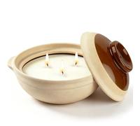 1000g Bougie d'extérieur à la citronnelle en terre cuite, grande bougie avec couvercle, parfumée à la citronnelle et à la cire de soja naturelle, longue durée de combustion, idéale pour le jardin