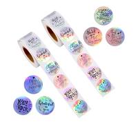 1000pcs Autocollants Motivants, 6 Styles d'Autocollants Récompense Étiquettes Colorées d'Appréciation pour Cadeaux Fermoirs pour Cartes & Fermeture d'Enveloppes (2 Rouleaux)
