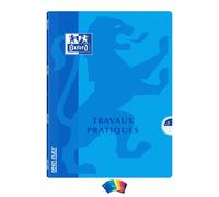 Cahier Oxford de travaux pratiques OpenFlex A4 grands carreaux Seyès/uni blanc 80 pages agrafées couverture polypro coloris assortis