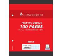 [100103536-2] Conquérant Lot de 2 feuillets mobilesA4 100 pages 90g petits ca...