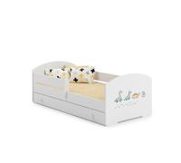 1001jouets Lit Enfant 140x70 Dinosaures Tiroir de Rangement avec Matelas