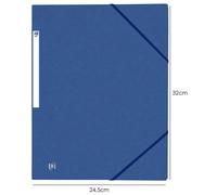 Oxford Chemise 3 rabats Top File + A4 élastique couverture carte bleu