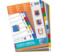 [100204769-10] Oxford Lot de 10 Jeux d'intercalaires Polypro Numérique 12 pos...