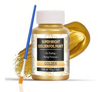 100g/300g Peinture à feuille d'or liquide haute brillance multi-surface, peinture dorée riche pour métal, bois, plastique, canevas, appareils, meubles, réparation de rayures & artisanat d'art, finitio