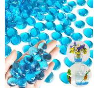 100g/500g/Sac Marbre pour remplissage de vase, billes de verre plates pour vase, pierres de verre Mancala. Roches de verre décoratives pour remplissage de vase, aquarium, artisanat floral, centres de