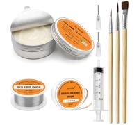 100g Flux Soudure Electronique Kit,Sans Plomb Pate a Souder Etain Tresses | 20g 0.6mm Sn99.3 Cu0.7 Flux,2.5 MM 1.5 M Cuivre pur Tresses à Dessouder,Souder pour PCB/IC/BGA/SMD Électroniques Réparation