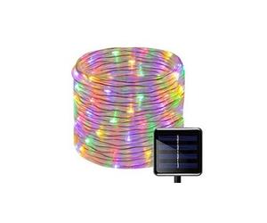 100led ruban lumineux solaire lampes de corde, kingcoo étanche 39ft 12m fil de cuivre extérieur tube rope guirlande lumineuse pour noël jardin cour
