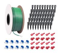 100m Cable Robot Tondeuse + 50 Piquets de Fixation + 10 Connecteurs de Câble + 10 Bornes de Connexion, Fil de Délimitation pour Tondeuse à Gazon Compatible avec Bosch, Gardena, Husqvarna, Stihl etc
