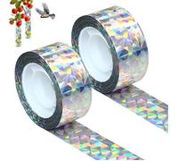 100M Ruban Répulsif Oiseaux Réfléchissant Double Face 2PCS Effaroucheur Anti Pigeons pour Balcon Jardin et Toit Bande (50M*2)