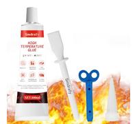 100ml Colle Refractaire, Colle Haute Temperature, Mastic Refractaire | Translucide Silicone Haute Temperature, Refractaire pour Portes de Poêle, Cheminées, Fours, Voitures, Appareil Electroménager
