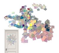 100Pc Carrés acryliques holographiques | Mini blocs acrylique holographiques | Feuille acrylique art double face | Planches acryliques colorées irisées artisanat décoration pour bureau